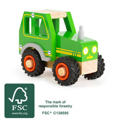Small foot Houten tractor 
