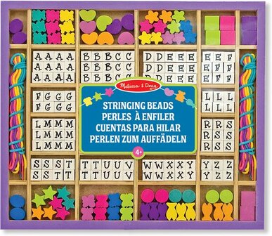 Melissa &amp; Doug, houten letter kralen 