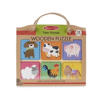 Houten puzzels boerderijdieren
