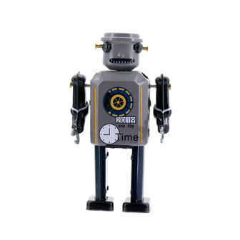Mr en Mrs Tin, blikken robot met sleutel, Time Bot