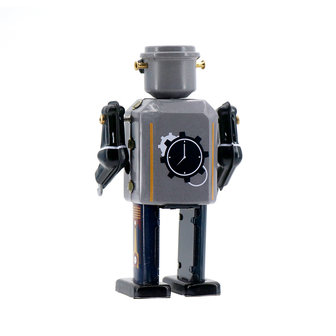 Mr en Mrs Tin, blikken robot met sleutel, Time Bot