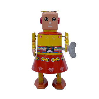 Mr en Mrs Tin, blikken robot met sleutel, Sunset Bot