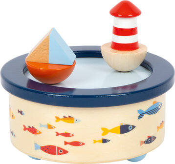 Muziekdoos van hout bootje
