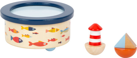 Muziekdoos van hout bootje