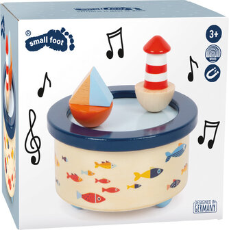 Muziekdoos van hout bootje