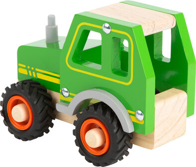 Small foot Houten tractor 