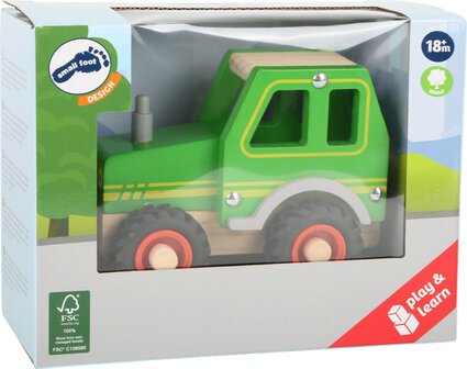 Small foot Houten tractor 