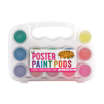 Ooly &ndash; Verfsetje met penseel Neon en glitter