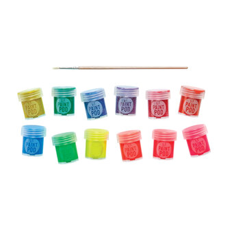 Ooly &ndash; Verfsetje met penseel Neon en glitter