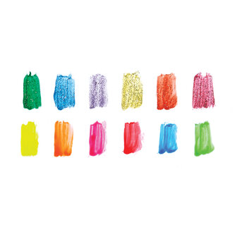 Ooly &ndash; Verfsetje met penseel Neon en glitter