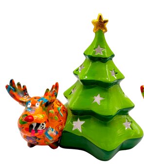 Pomme Pidou kerstboom met Rudolf voor kaarsje