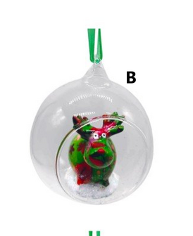 Pomme Pidou Open christmas glass ball - frog/moose/penguin 