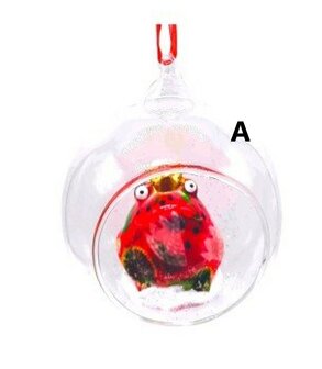 Pomme Pidou Open christmas glass ball - frog/moose/penguin 