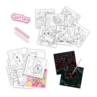 SES Creative Doe kleurboek glitter 3 in 1