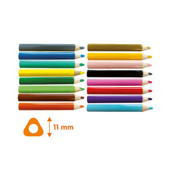 SES Creative Driehoek grip kleurpotloden 16 stuks