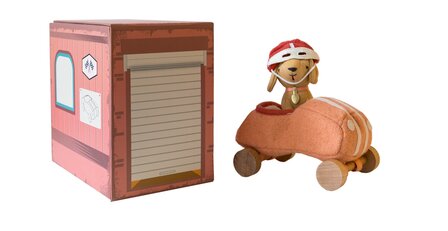 Olli Ella Holdie Holdie Dog-Go - Racer Girl -  Pink