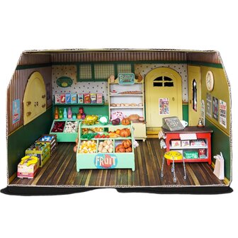 Het Muizenhuis - KARTONNEN MINIATUUR KAMER WINKEL