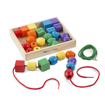 Melissa &amp; Doug houten kralendoos, grote kralen