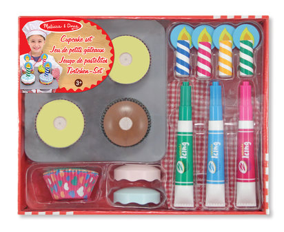 Melissa & Doug houten cupcake speel-set