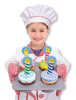 Melissa & Doug houten cupcake speel-set
