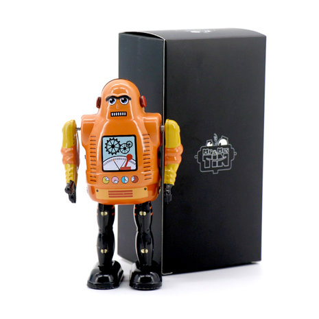 Mr en Mrs Tin, blikken robot met sleutel, Mechanic Bot
