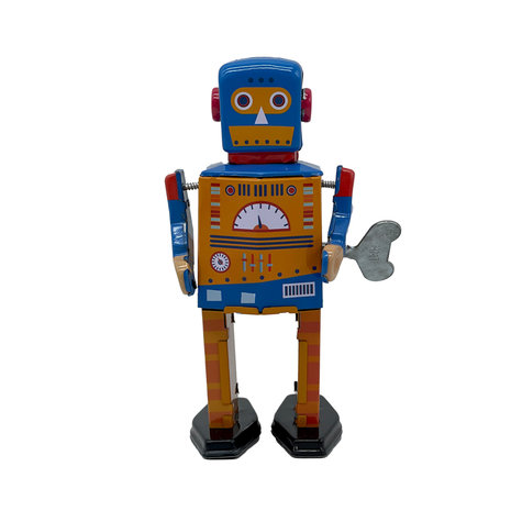 Mr en Mrs Tin, blikken robot met sleutel, Engine Bot