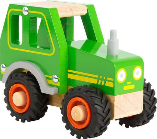 Small foot Houten tractor 