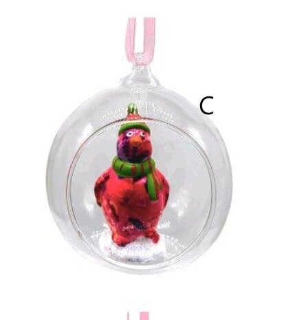 Pomme Pidou Open christmas glass ball - frog/moose/penguin 