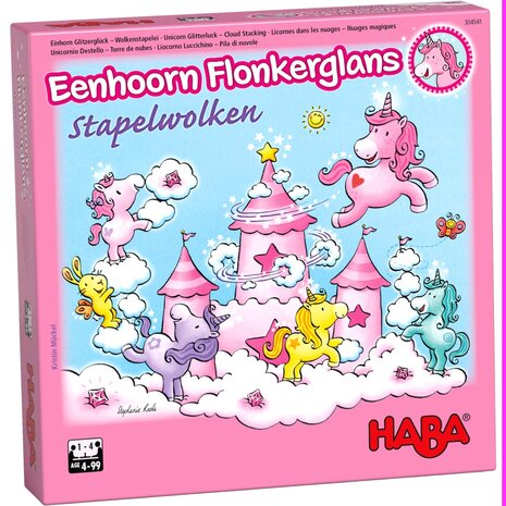 HABA Eenhoorn glitter geluk - wolken stapelen 4+