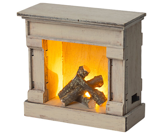 Maileg Miniature fireplace - Off-white