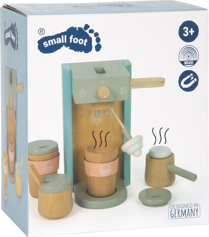 Small foot koffie apparaat hout