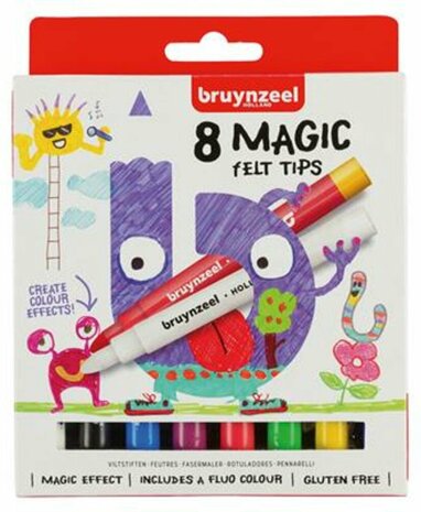 Bruynzeel Kids 8 magische viltstiften set