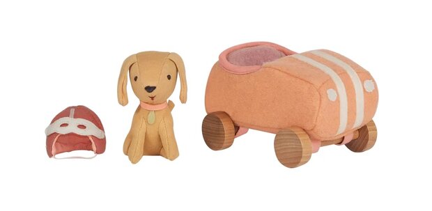 Olli Ella Holdie Holdie Dog-Go - Racer Girl -  Pink
