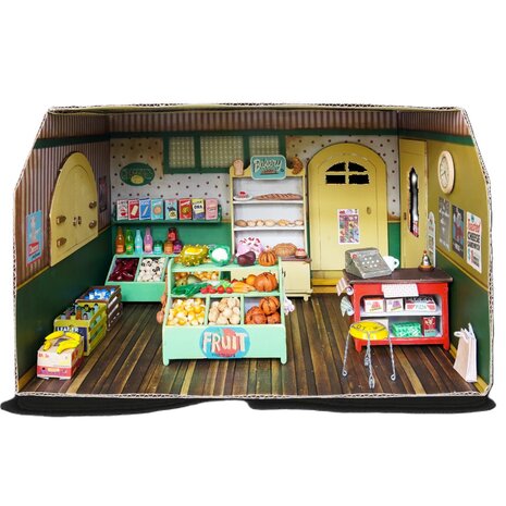 Het Muizenhuis - KARTONNEN MINIATUUR KAMER WINKEL