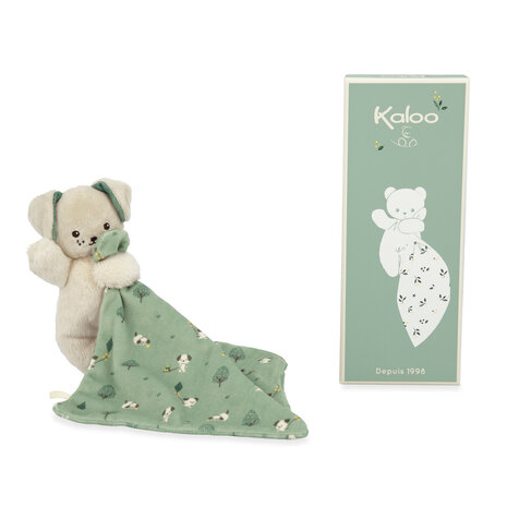 Kaloo Carre Douceur – Knuffeldoek Hond groen