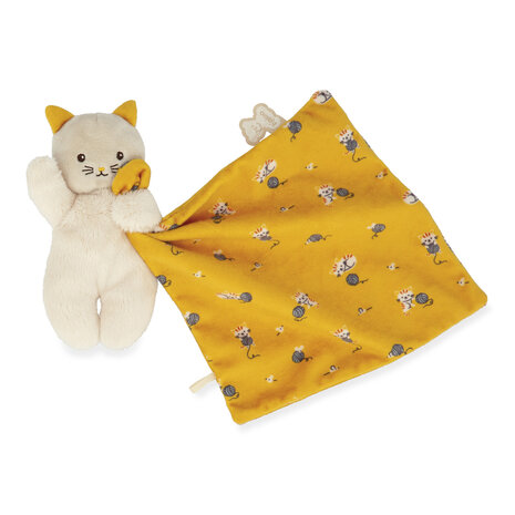 Kaloo Carre Douceur – Knuffeldoek Poes geel