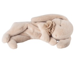 Maileg Sleeping bunny plush, Small - Powder